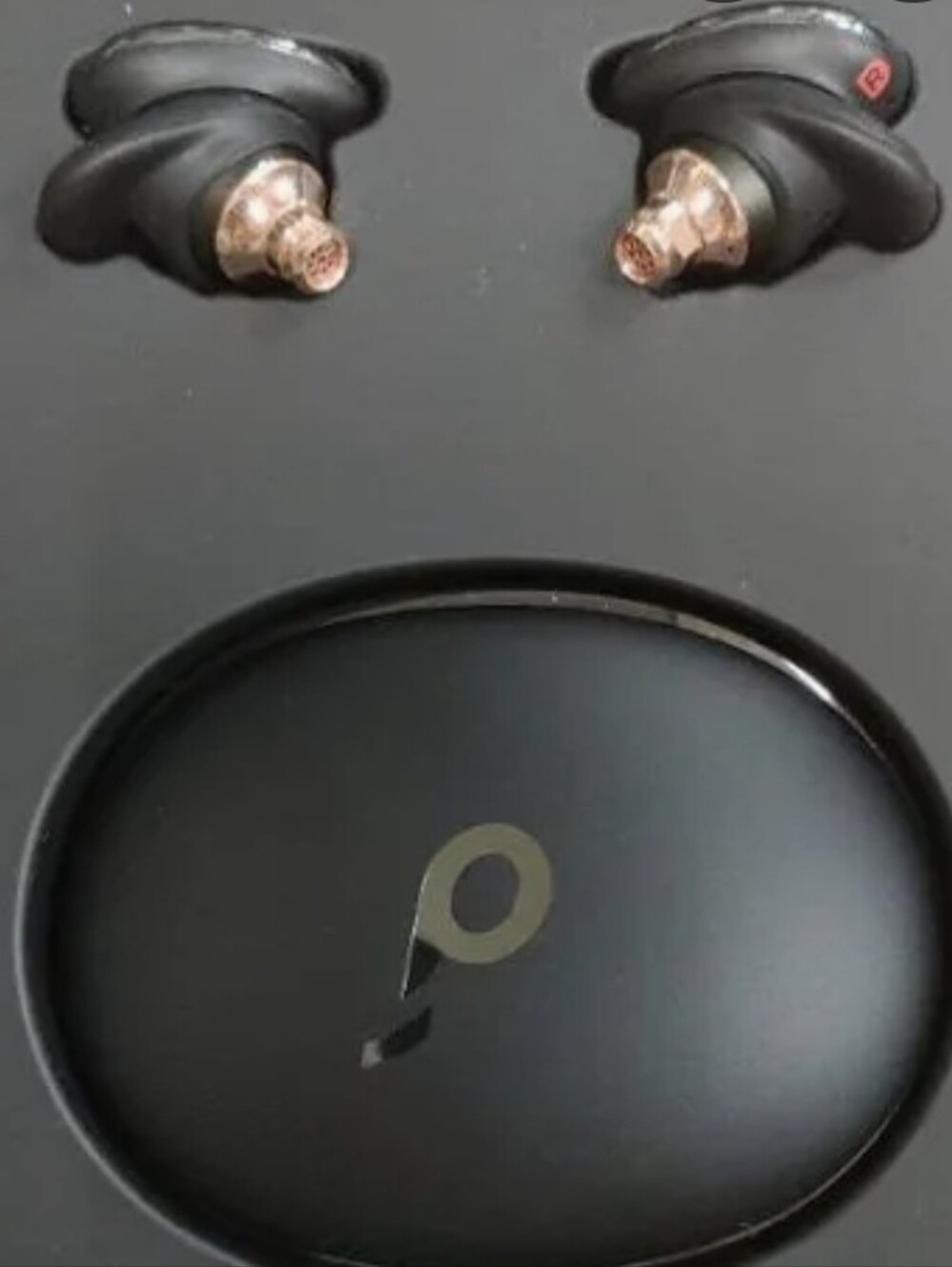 True Wireless Earbuds with Charging Case - Black with Rose Gold Accents
